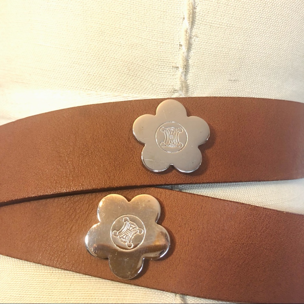 Celine Brown Leather Double Wrap Belt. - Picture 3 of 14